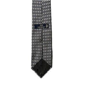 Brooks Brothers 346 Silk Navy White Geometric Men's Tie 59" x 4" Wide